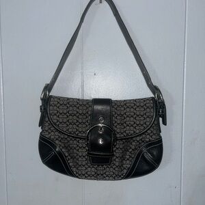 Vintage Black and Gray Designer Coach SoHo Shoulder Bag